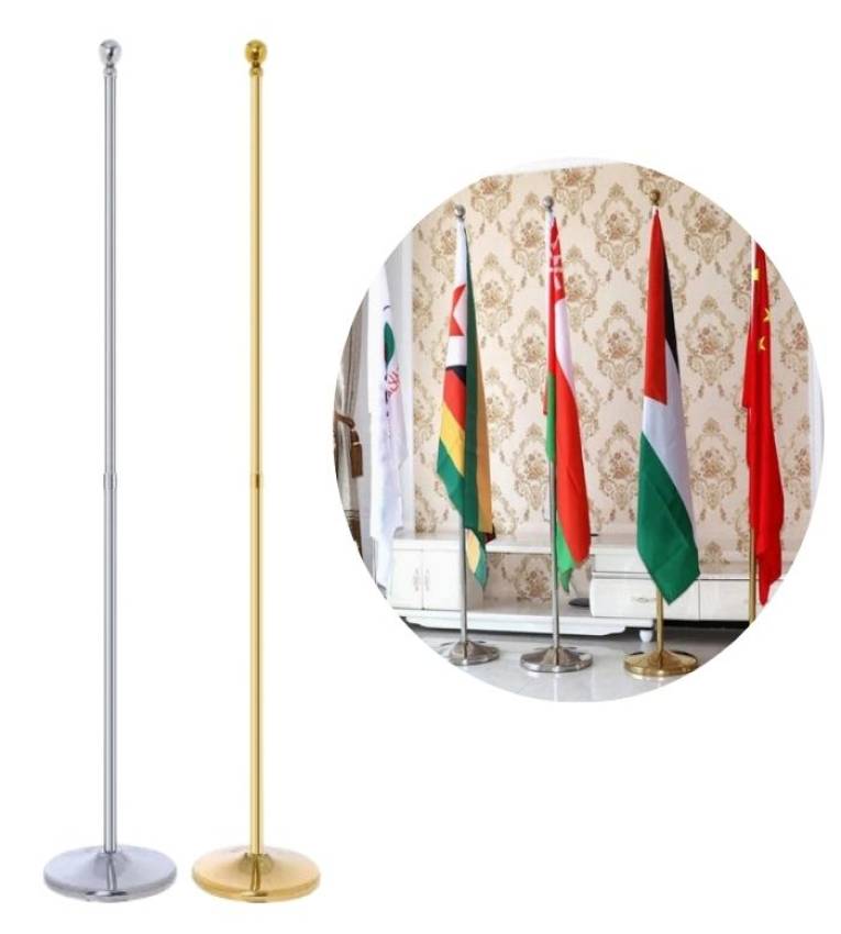 Porte-drapeauMarocain 1m en Métal Auto Retenue, support de drapeau pour les grand drapeaux